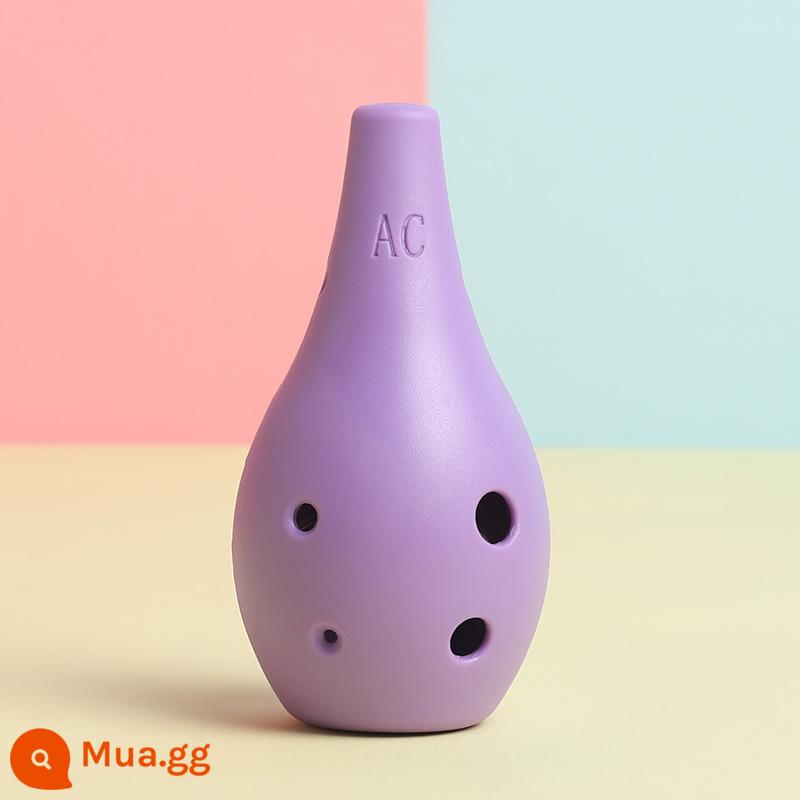 Ocarina 6 lỗ nhựa ac alto C-tune người mới bắt đầu cấp 6 lỗ nhựa chống đổ cây cao su cho trẻ em học sinh nhạc cụ - Nhựa AC 6 lỗ dọc [Tím]