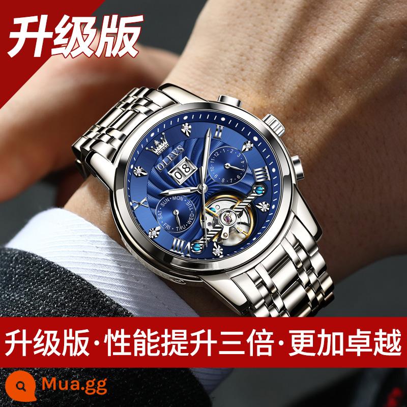 2021 Thụy Sĩ Mới Chứng Nhận Đồng Hồ Nam Hoàn Toàn Tự Động Cơ Nam Thương Hiệu Tourbillon Rỗng Chống Thấm Nước - 95% chọn phiên bản nâng cấp của Zhang Zhilin-Thắt lưng xanh nguyên bản [Bảo hành trọn đời + Quà tặng miễn phí]