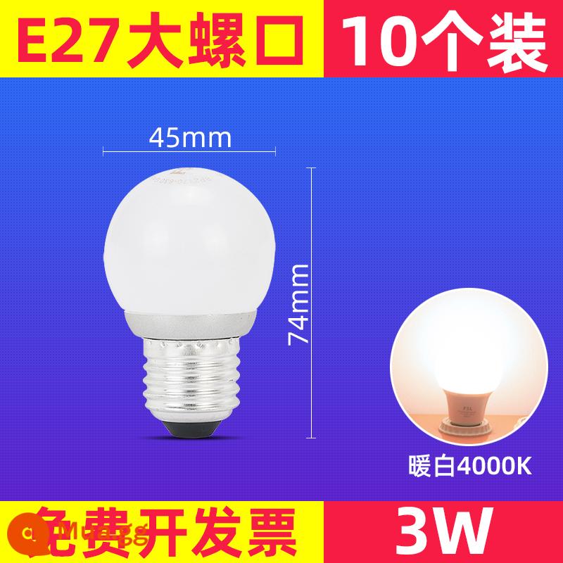 FSL Foshan Lighting Bóng đèn LED 3W bóng đèn tiết kiệm năng lượng vít E27 bóng đèn 5W siêu sáng hộ gia đình chiếu sáng công suất cao - 3 watt-Ổ cắm vít lớn E27-Trắng ấm 4000K-10 chiếc