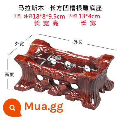 Gốc gỗ chạm khắc gỗ chắc chắn khung trang trí đá lạ ấm trà cây cảnh bình hoa lưu vực lư hương tượng Phật có rãnh Taishan đế đá - Hình chữ nhật size 7, dài 18, rộng 10, cao 9,5cm