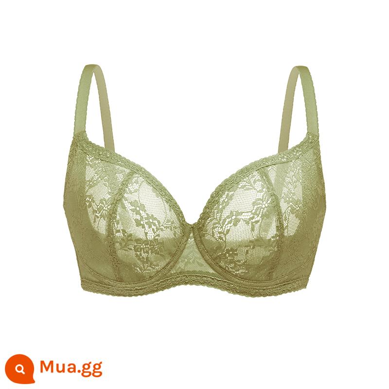 HSIA Ya Quần Lót Nữ Full Cup Mỏng Ren Push-Up Bra Hàng Ngày Ren Lớn Ngực Khoe Áo Ngực Nhỏ - Matcha Green