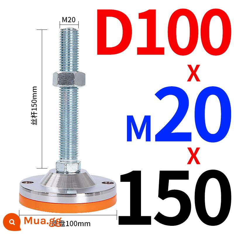 Nặng chân chống trượt cốc chống sốc chân cốc cố định chân vít điều chỉnh hỗ trợ chân miếng lót chân điều chỉnh chân máy - Vít D100 đen M20*150