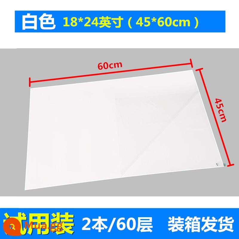 Bụi dính có thể xé chân đế Bụi dính 60*90 Bụi -Hội thảo phòng không có bụi - Gói dùng thử (màu trắng 45*60cm) 2 cuốn/60 tờ