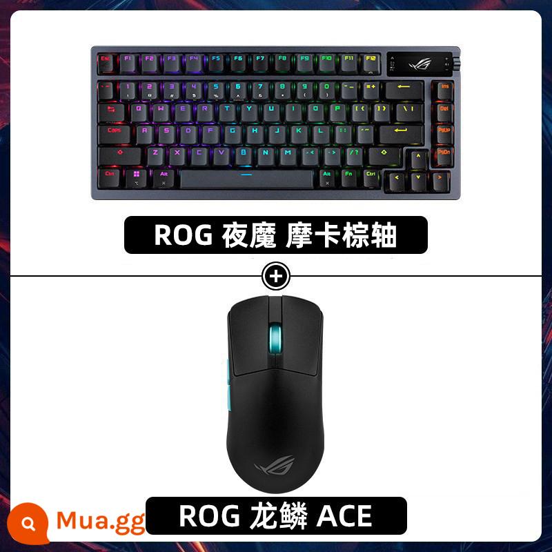 ROG player country Night Devil Bàn phím cơ tùy chỉnh ba chế độ không dây AZOTH 75 với Gioăng có thể tráo đổi nóng - [Mới và chưa mở] ROG Night Stalker Mocha Brown Switch + Chuột ROG Dragon vảy Ace ✪★Tiết kiệm 199 khi gói✪★