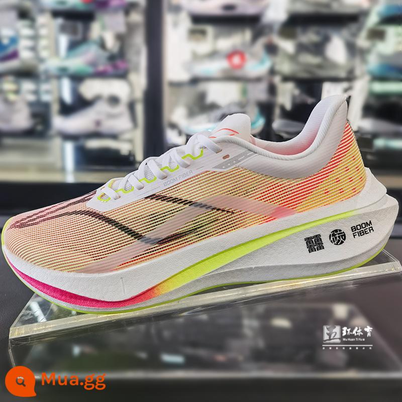 Giày chạy bộ Li Ning mùa hè 2023 mới sức bay 3 người yêu có sức bật cao đua giày chạy bộ ARMT037/038 - ARMT037-1 Mẫu nam màu đỏ thu hải đường trắng/huỳnh quang tiêu chuẩn