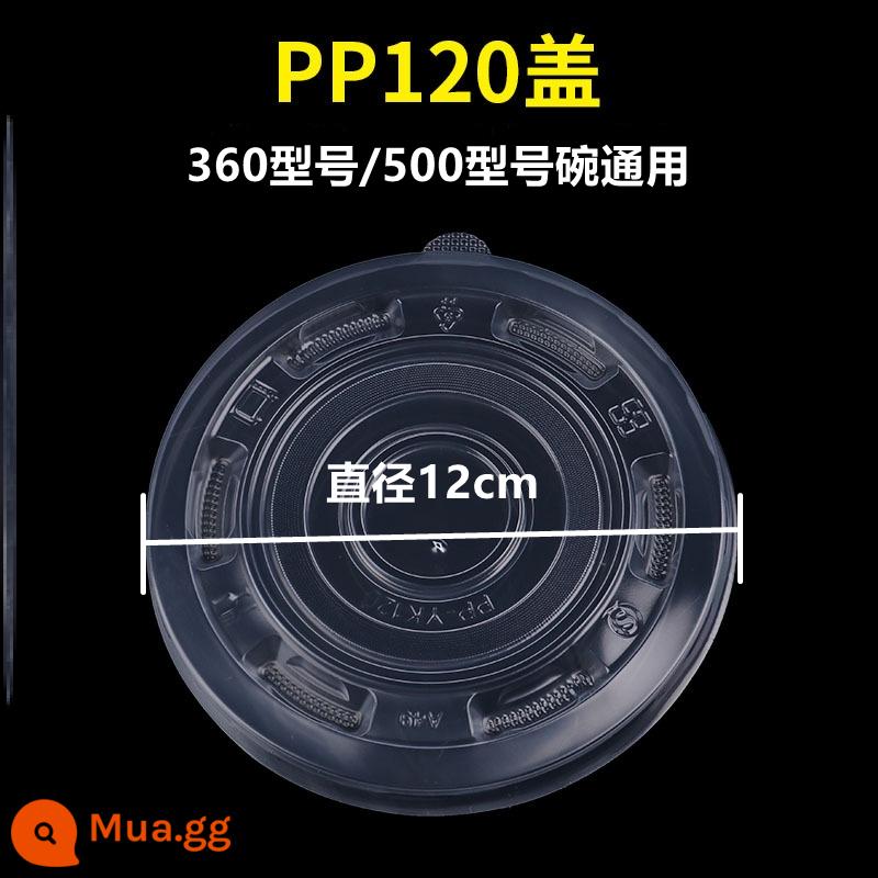 Bộ đồ ăn dùng một lần bát và đũa đặt hộ gia đình bát súp hộp cơm trưa đũa dày nhựa tròn đóng gói hộp thức ăn nhanh bát cơm - 120 vỉ [12cm] 50 viên