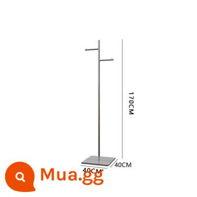 Cửa hàng quần áo giá trưng bày giá trưng bày sàn kệ quần áo phụ nữ đảo quần áo trẻ em giá thép không gỉ chải bạc đường ray quần áo - Ống tròn treo sàn inox dài 40cm, cao 170cm