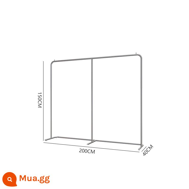 Cửa hàng quần áo giá trưng bày giá trưng bày sàn kệ quần áo phụ nữ đảo quần áo trẻ em giá thép không gỉ chải bạc đường ray quần áo - Bản vẽ dây thép không gỉ cong hình chữ U dài 200 * cao 150