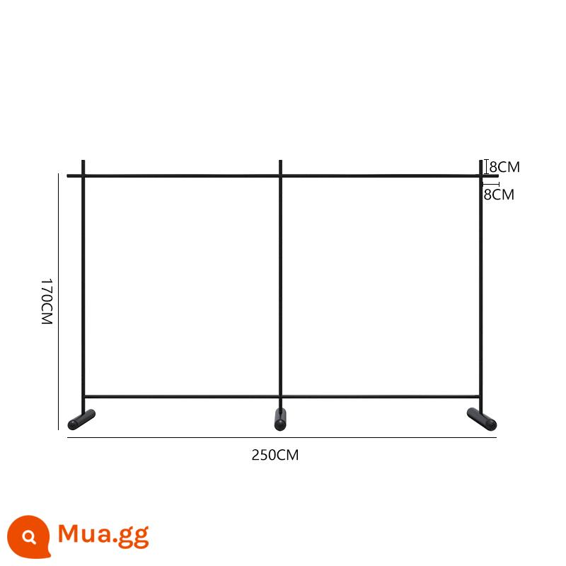 Cửa hàng quần áo màu đen giá treo trưng bày treo sàn Kệ Nakajima cửa hàng quần áo nam và nữ giá thép không gỉ đặc biệt - Chân đế hình trụ màu đen dài 250 cm và cao 170 cm