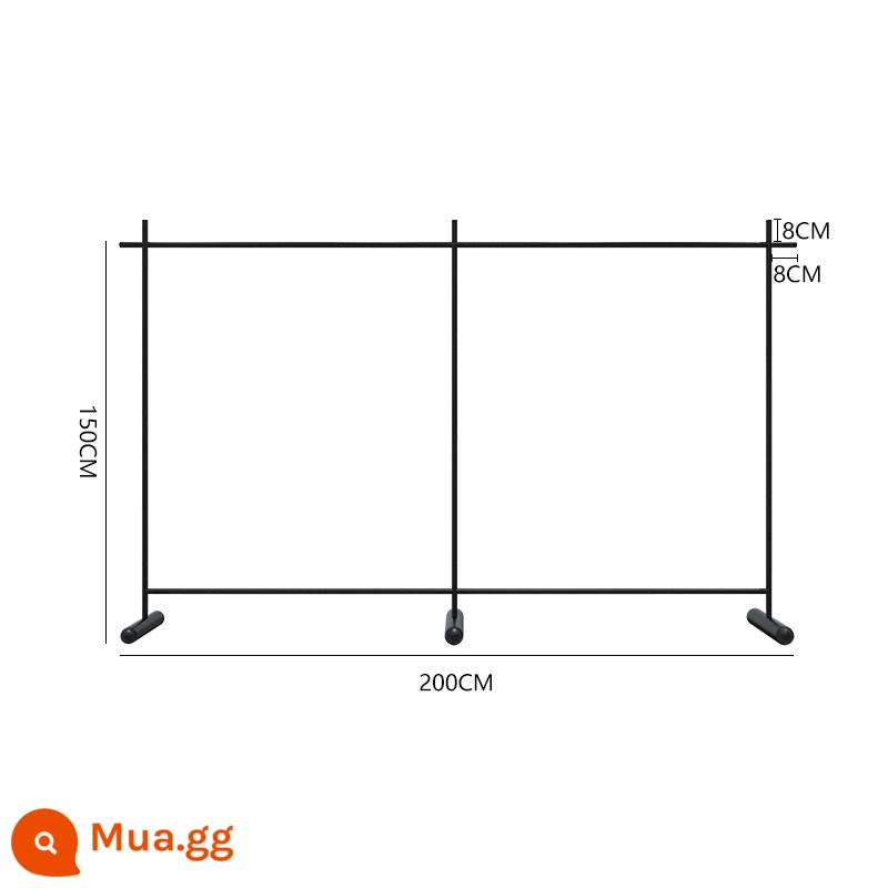 Cửa hàng quần áo màu đen giá treo trưng bày treo sàn Kệ Nakajima cửa hàng quần áo nam và nữ giá thép không gỉ đặc biệt - Chân đế hình trụ màu đen dài 200cm, cao 150cm