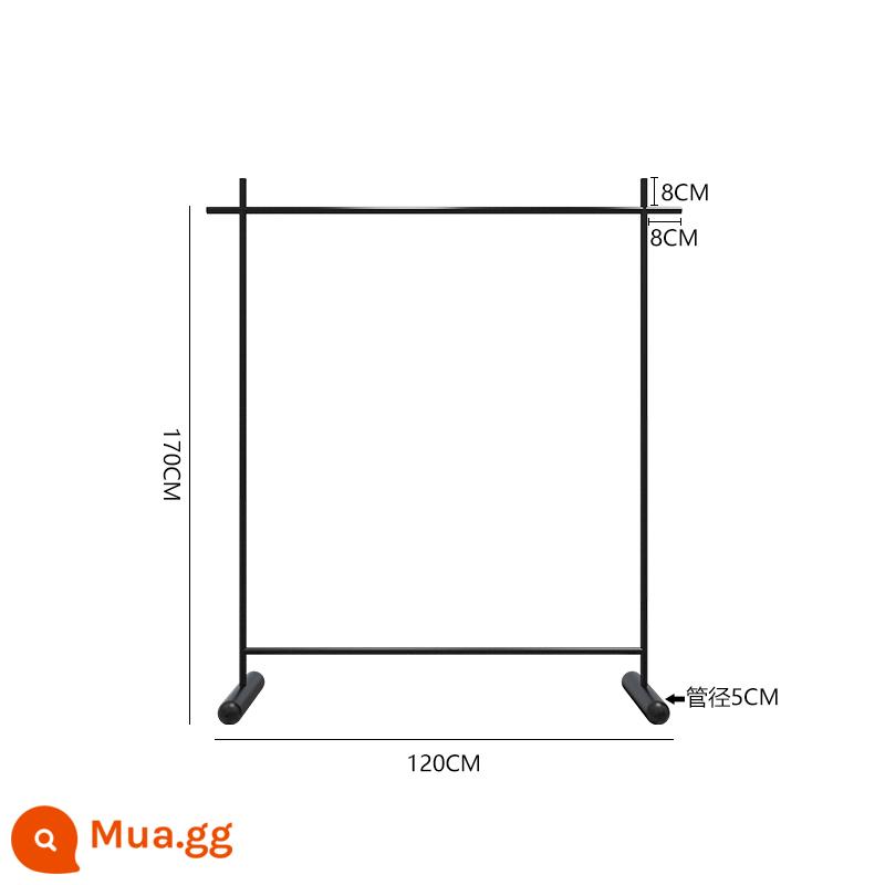 Cửa hàng quần áo màu đen giá treo trưng bày treo sàn Kệ Nakajima cửa hàng quần áo nam và nữ giá thép không gỉ đặc biệt - Chân đế hình trụ màu đen dài 120cm cao 170cm