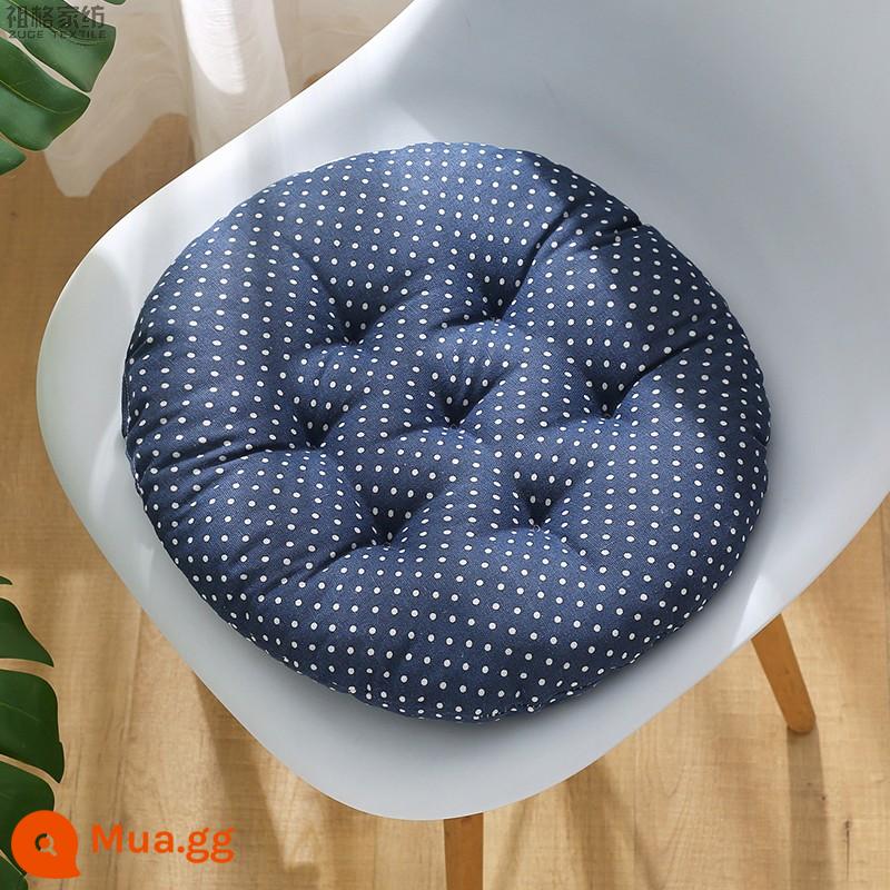 Vòng đơn giản đệm ghế futon dày tất nam sàn nhà văn phòng ít vận động đệm bông và vải lanh đệm ghế - Chấm bi xám đậm (tròn)