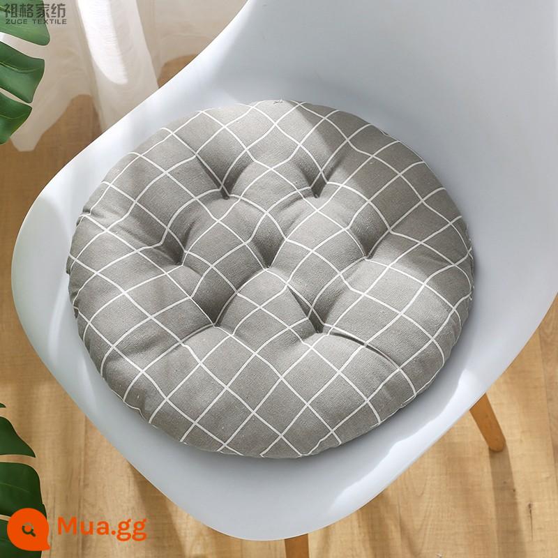 Vòng đơn giản đệm ghế futon dày tất nam sàn nhà văn phòng ít vận động đệm bông và vải lanh đệm ghế - Kẻ sọc sáng màu (tròn)