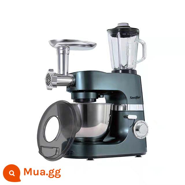 Máy đầu bếp gia dụng thương mại nước ngoài Sonifer 5L5.5L6.2L7L8L12L Máy trộn mì điện tự động - Màu xanh 1200W8076 7L 3 trong 1