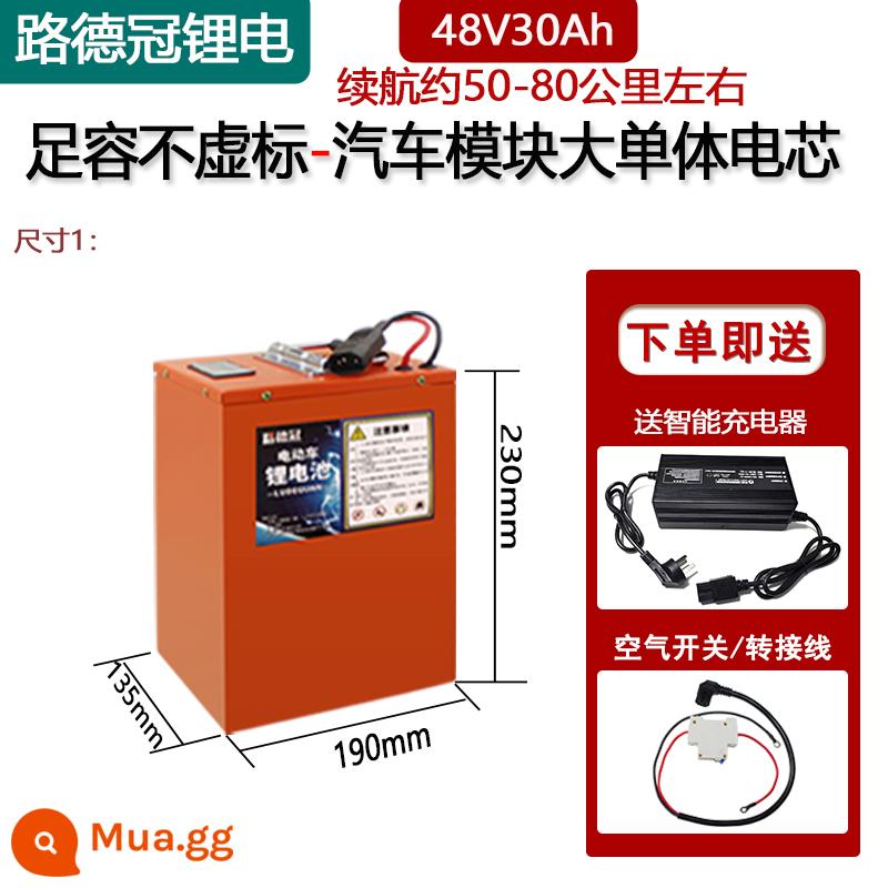 Xe máy điện giao xe Ningde BYD 48v72v60 volt ba bốn bánh sắt lithium phosphate pin lithium dung lượng lớn - 48V30Ah (tuổi thọ pin tham khảo 50-80 km)