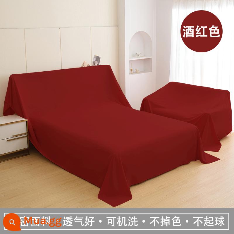 Nội thất vải chống bụi bọc vải hộ gia đình vải chống bụi bọc ghế sofa vải màu xám giường vải che bụi vải chống bụi bọc vải bọc màu xám - Burgundy (được mã hóa)