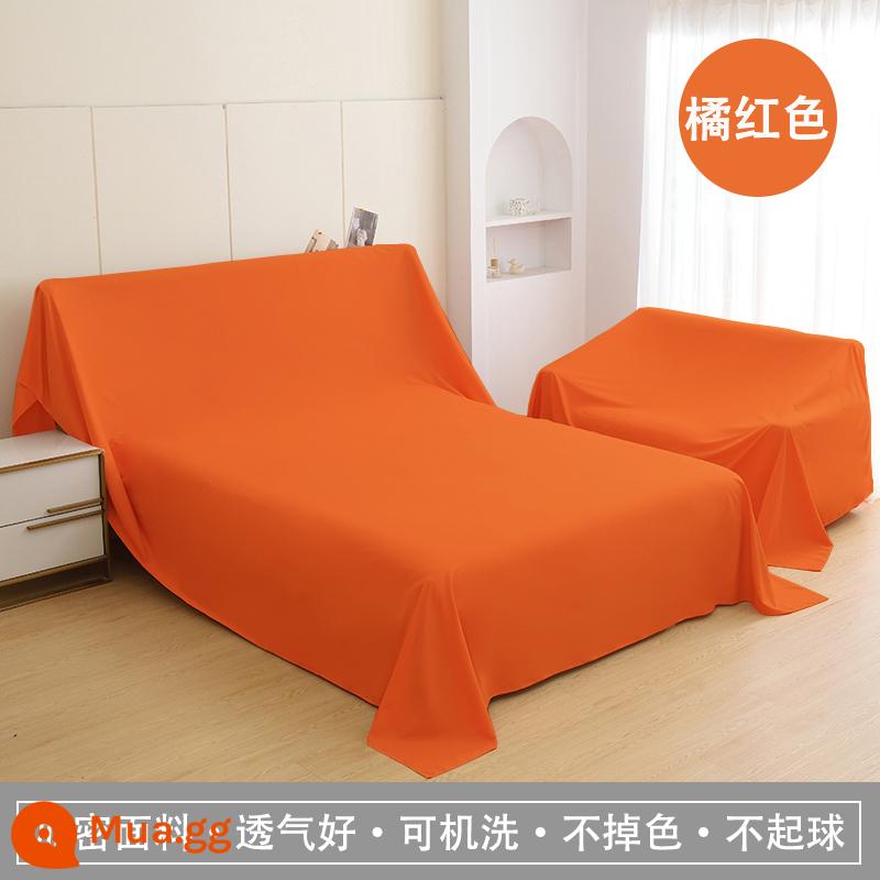 Nội thất vải chống bụi bọc vải hộ gia đình vải chống bụi bọc ghế sofa vải màu xám giường vải che bụi vải chống bụi bọc vải bọc màu xám - Màu đỏ cam (được mã hóa)