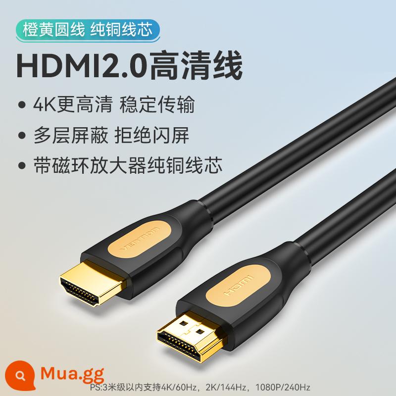 Wei Xun HDMI Cáp Kết Nối Độ Nét Cao Màn Hình Cáp Nối Dài 2.0 4K Máy Tính Tivi Máy Chiếu Dữ Liệu 144Hz - Đầu nối dây tròn màu cam (đồng nguyên chất)