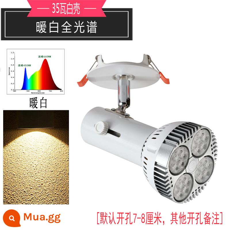 Đèn tường thực vật nhúng lấp đầy ánh sáng downlight đầy đủ màu xanh lá cây tăng trưởng thực vật giả mặt trời rừng nhiệt đới đèn led âm trần - 35W trắng ấm + đầu đa năng (mẫu trần) vỏ trắng