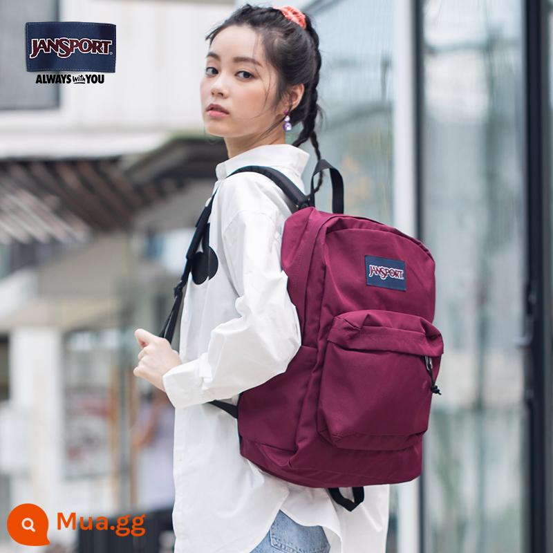 [Chị Nấm] Balo jansport hình giọt nước cổ điển đầu 23 nam nữ sinh cấp 3 cặp đi học - 4QUT04S-Túi bên chai nước màu tím đậm màu nho