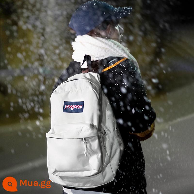 Cửa hàng hàng đầu Jansport Sản phẩm mới thứ 23 Ba lô Chuxue/Trắng khói Ba lô học sinh nam và nữ Túi đi làm - 4QUT88T-Trắng tuyết/khói đầu tiên (túi bên hông chai nước)