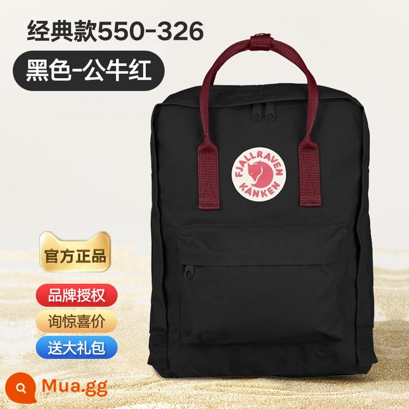 Chính Hãng Fjallraven Thụy Điển Cáo Bắc Cực Balo Nữ Mini Học Sinh Ba Lô Máy Tính Kanken Nam - 550-326 đen-đỏ