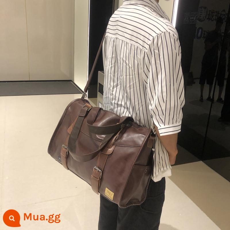 Babox Túi xách nam Nhật Bản và Hàn Quốc Thương hiệu lớn Thương hiệu Túi Crossbody Túi đeo vai bình thường - Nâu sâm