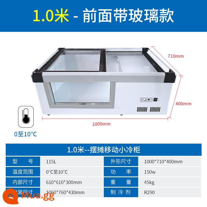 Quầy hàng trưng bày tủ lạnh có thể đóng băng ba bánh xe Fring - 1000*710*400MM (có kính nhìn)