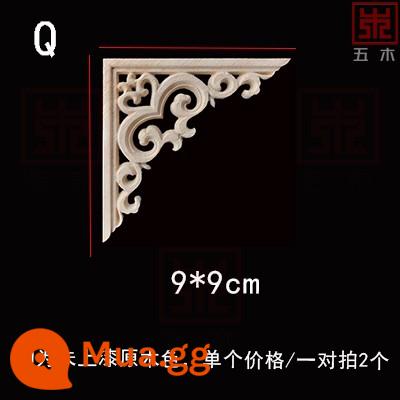 Chạm khắc gỗ Dongyang phong cách Trung Quốc góc gỗ đặc ngăn kéo hoa tủ cửa vách ngăn đính vách ngăn trần treo cổ dầm hỗ trợ góc trang trí tường - Q phong cách 9*9 cm