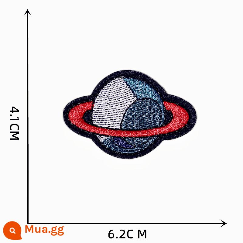 Thời Trang Hoạt Hình Dễ Thương Vải Dán Quần Áo Giày Tự Dính Thêu Lỗ Nhỏ Dán Xuống Áo Sửa Chữa Lỗ Dán Trang Trí - Hành tinh đỏ tím/mô hình tự dính