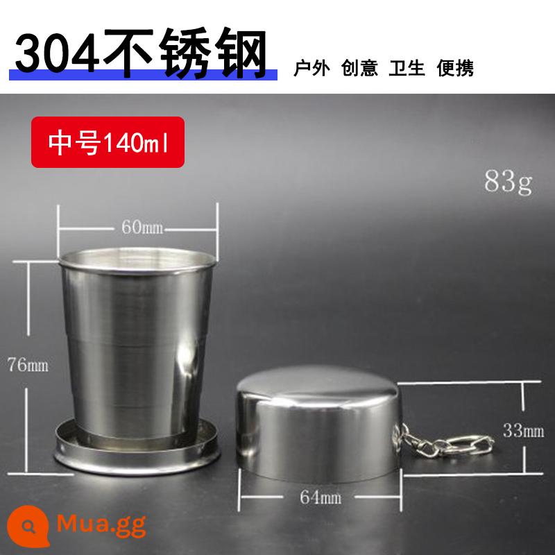 Du Lịch Ngoài Trời Cốc Nước Di Động Cốc Sáng Tạo Kính Thiên Văn Cốc Gấp Gọn Inox 304 Du Lịch Nén Cốc Không Rò Rỉ - Cốc vừa 304 (140ml)