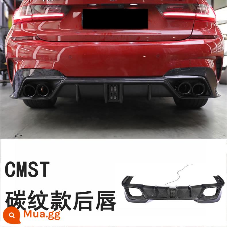 Thích hợp cho BMW 3 series mới sửa đổi môi sau bằng sợi carbon Môi sau G20G28325i môi sau bằng sợi carbon MP từ 20 đến nay - Viền sau họa tiết carbon CMST +4 màu đen