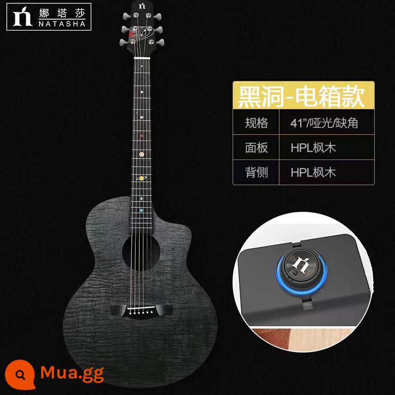 Natasha Natasha Hệ Mặt Trời Sao Thổ Lỗ Đen Thủy Ngân Đàn Guitar Full Đơn Bảng Dân Gian Đen 36 41 Inch Mới Bắt Đầu - Mẫu hộp điện hố đen 41 inch nguyên bản