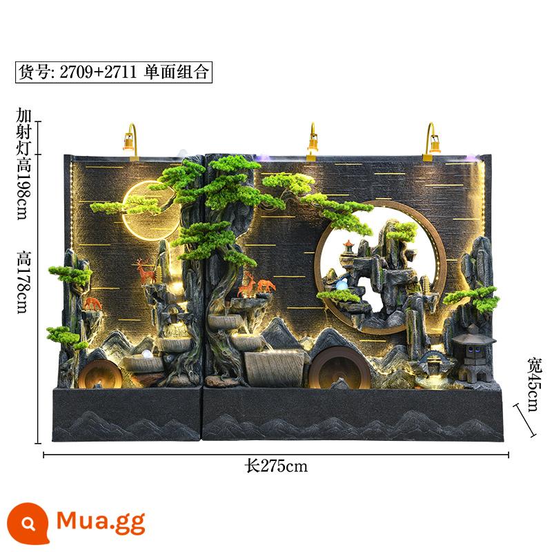 Đồi Rocked và Fountain Water Water Wall Wall - 2711 kết hợp hai mảnh đơn dài 275 cao 178CM