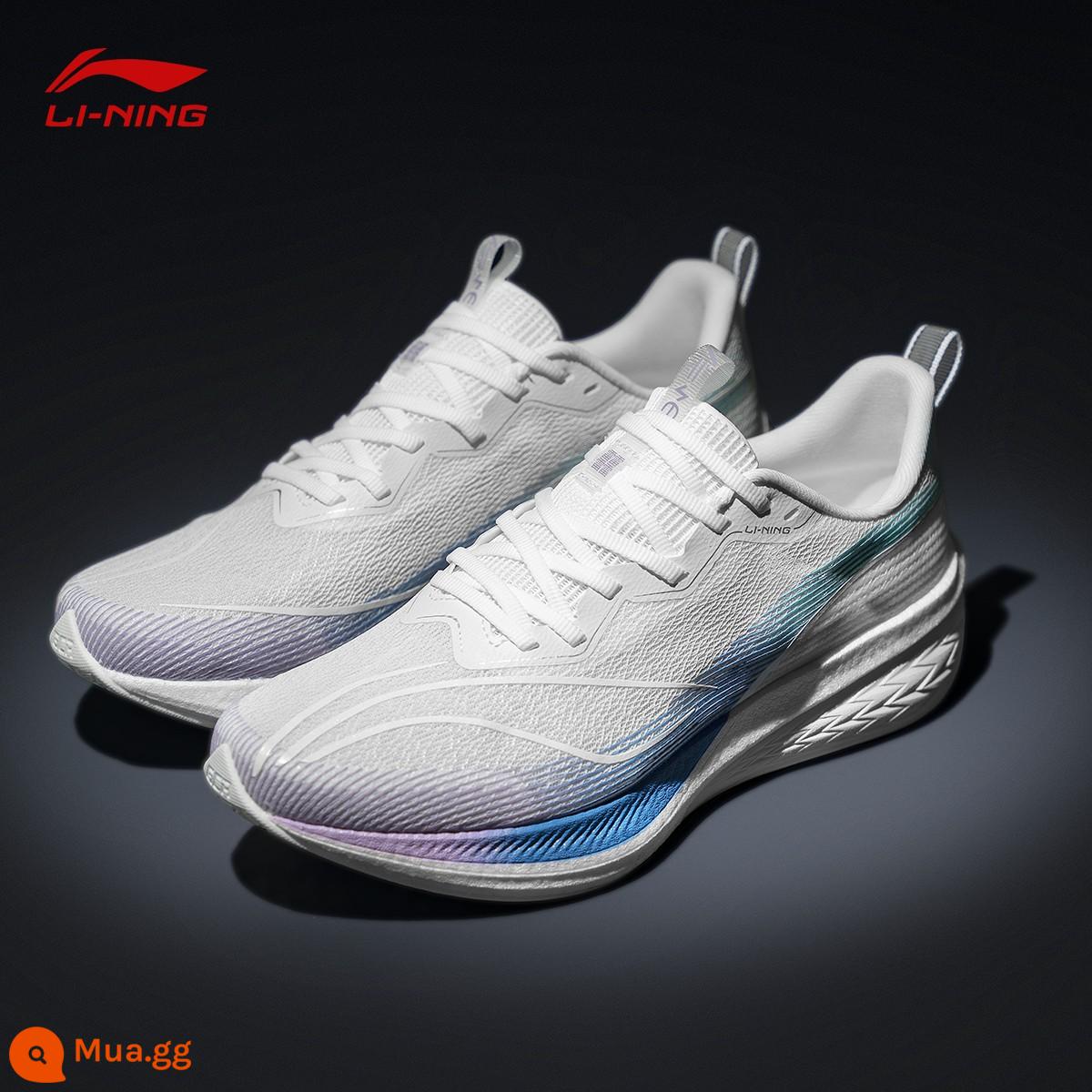 Li Ning Chitu 6PRO chạy bộ nam mùa xuân 2023 mới chiến đấu thực tế đua xe chạy thể thao nữ ARMT013 - Tiêu chuẩn trắng/xanh "Thỏ đỏ 6pro"