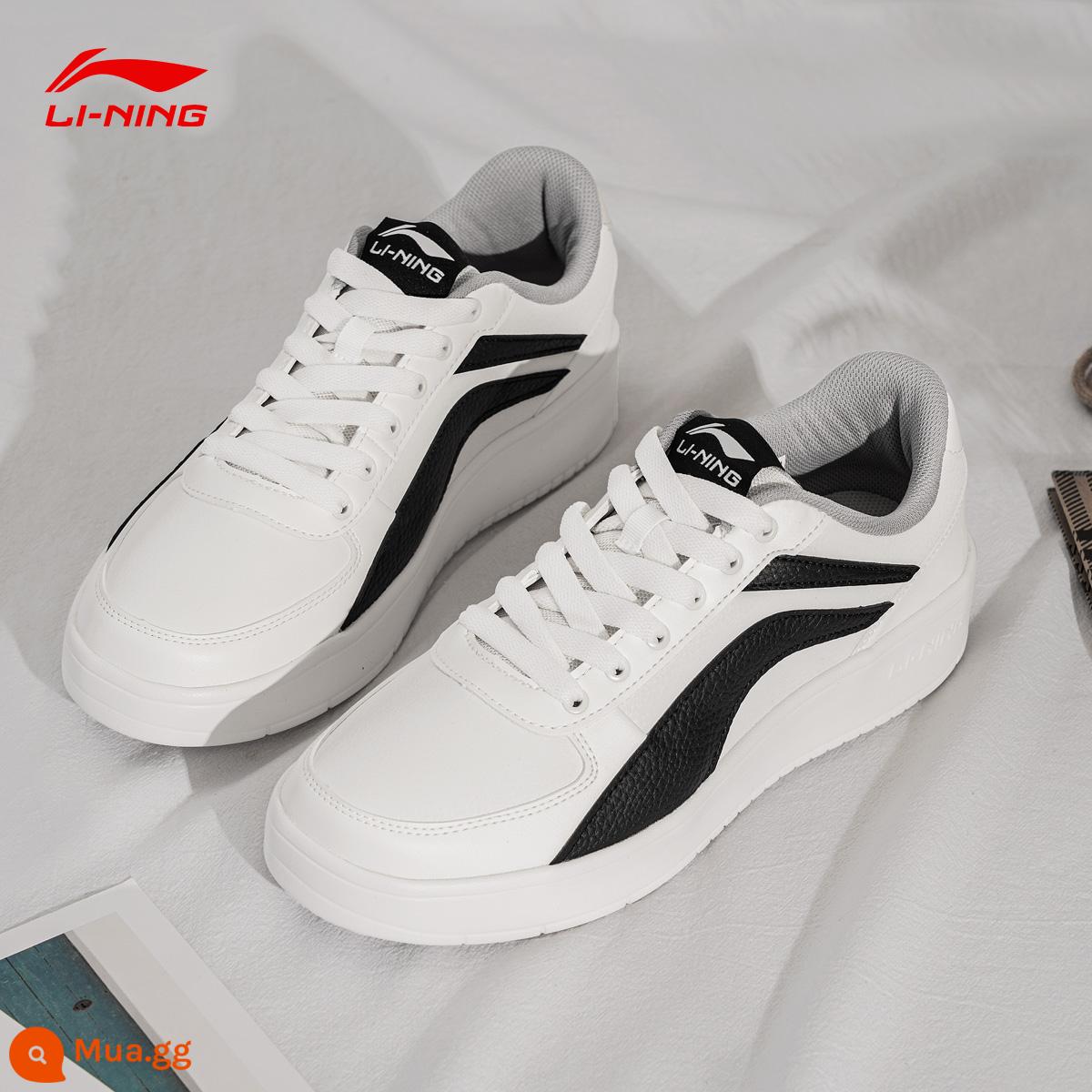 Giày Sneakers Nam Li Ning Thu Đông 2022 Giày Nhỏ Màu Trắng Không Quân Số 1 Cổ Thấp Thời Trang Nam Thoáng Khí Giày Thường - [Phong cách đề xuất của quản lý cửa hàng] Bạch Tuyết/Đen