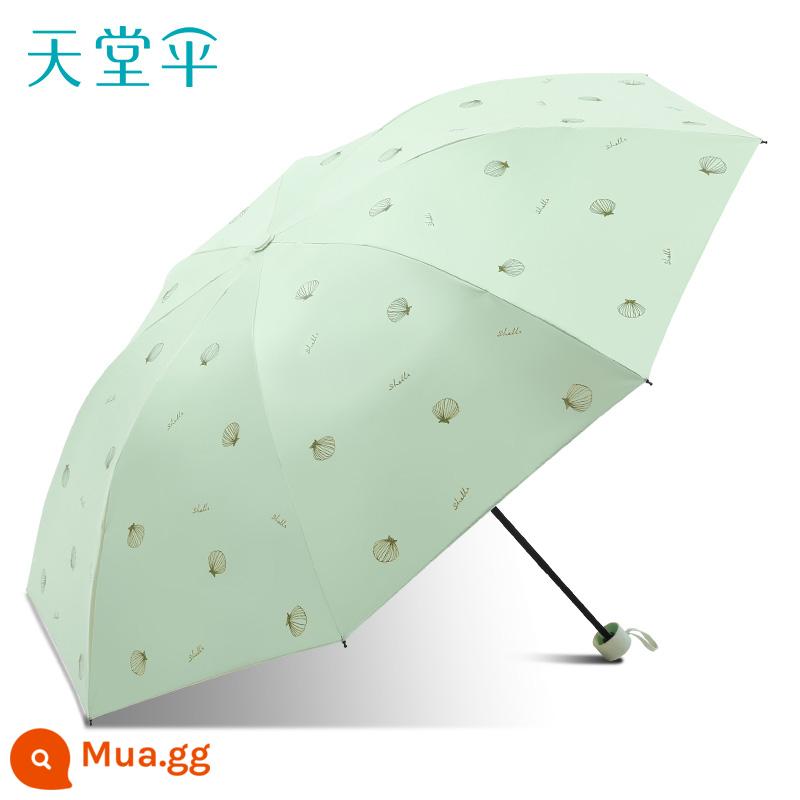 Paradise Umbrella Vinyl Kem chống nắng Chống tia cực tím Dù nhẹ và Dù gấp di động nhỏ dành cho phụ nữ và những ngày mưa cho bé trai - Bơ Xanh – Vỏ Gấp Ba