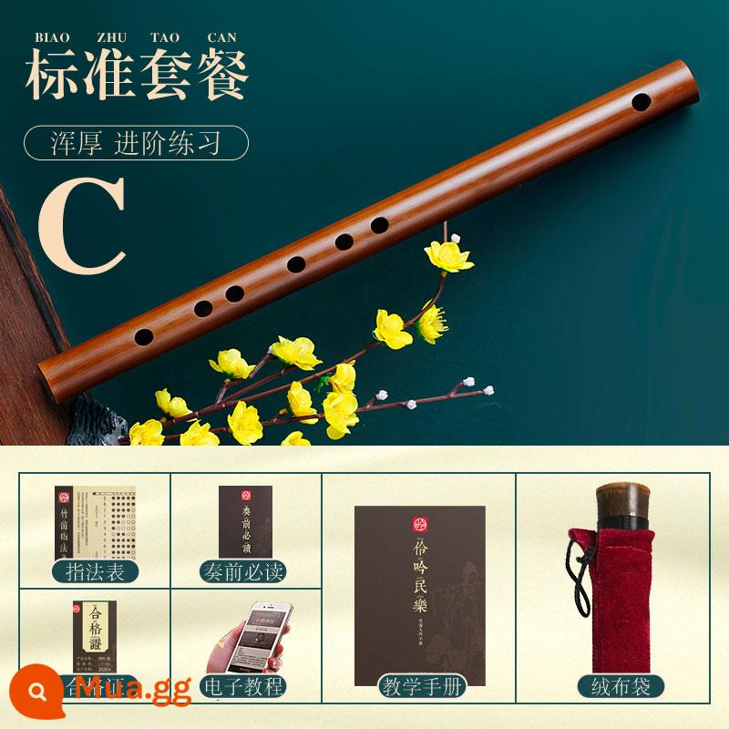 Người mới bắt đầu cổ xưa Sáo trúc đắng Người lớn Zero-Basic F-tune Trẻ em G Cross-Flute Giới thiệu Nhạc cụ nhỏ không phổ biến Piccolo không màng - Giai điệu C [phụ kiện tiêu chuẩn]