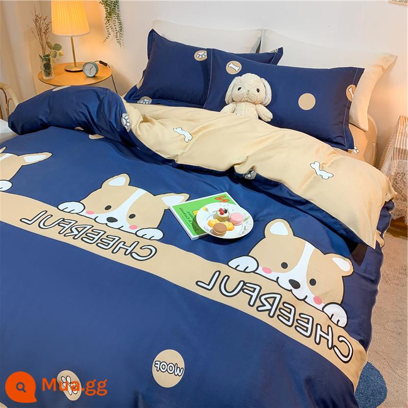 Vỏ chăn đơn mảnh ký túc xá sinh viên đơn 150x200x230 mùa đông giặt nước tinh khiết cotton vỏ chăn đôi chải chăn - mong đợi