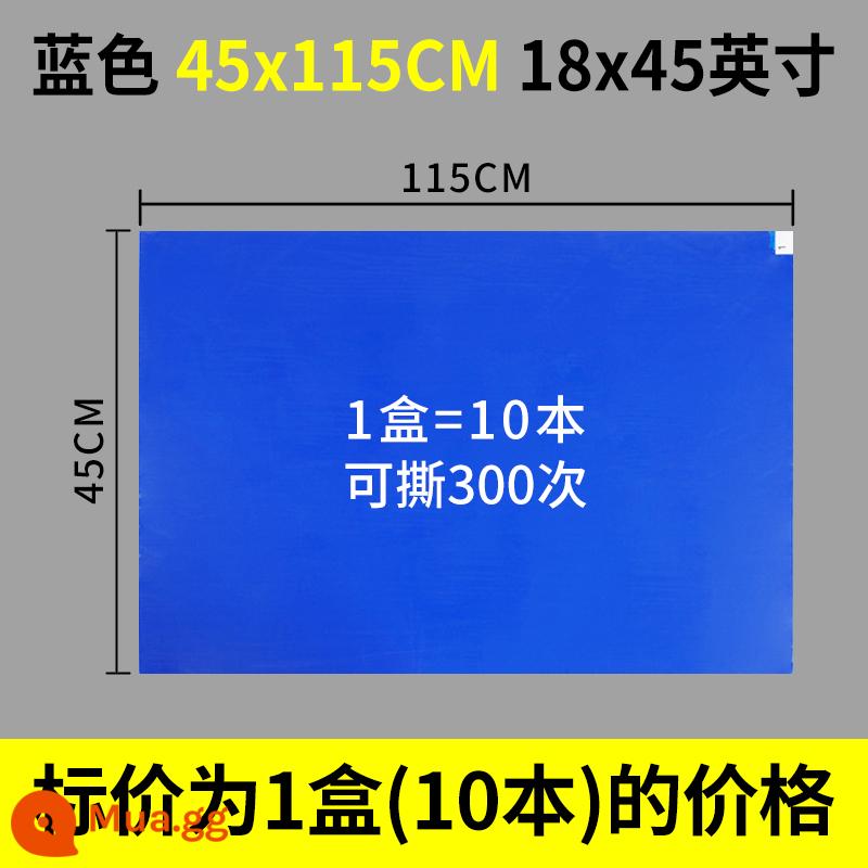 Thảm dính phòng thí nghiệm có thể xé được không bám bụi xưởng cửa bước loại bỏ bụi miếng dán duy nhất hộ gia đình bụi dính sàn - Dày - xanh 45*115cm (1 hộp 10 cuốn, 300 tờ) 18x45 inch