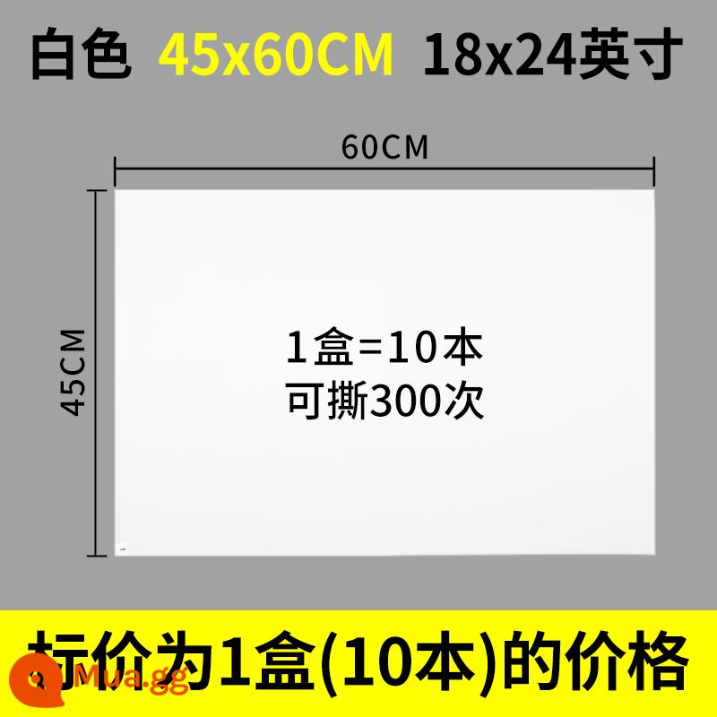 Thảm dính phòng thí nghiệm có thể xé được không bám bụi xưởng cửa bước loại bỏ bụi miếng dán duy nhất hộ gia đình bụi dính sàn - Dày - trắng 45*60cm (1 hộp 10 cuốn, 300 tờ) 18x24 inch