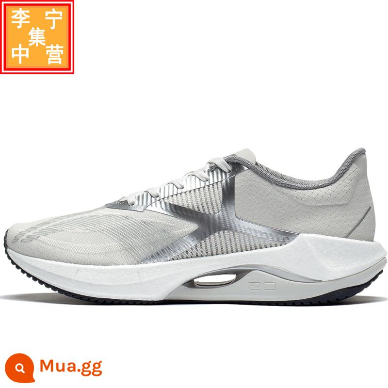 Giày chạy bộ công nghệ lụa Li Ning 2023 mới siêu nhẹ 20 giày thể thao thoáng khí chống sốc nam nữ ARBT001 002 - Xám bạc ARBT001-3 Phủ siêu nhẹ 20