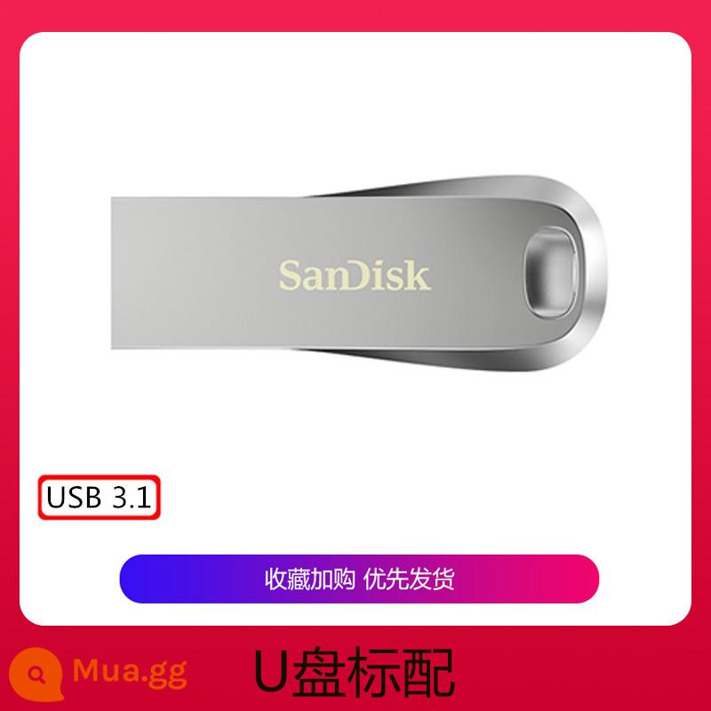 Ổ đĩa flash Sandisk SanDisk 32G tốc độ cao USB3.1 chữ tùy chỉnh logo Ổ đĩa flash USB ổ đĩa flash TV trên ô tô Ổ đĩa flash di động 32gusb Cool Huan CZ74 dành cho sinh viên mã hóa kim loại kép đĩa U tốc độ cao - Bạc 32G có kèm dây buộc