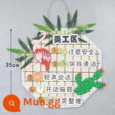 Trường mẫu giáo Huanchuang in Sen Sở quy tắc gió khu vực dây đeo thẻ lớp vịt vàng khu vực góc vào khu vực dấu hiệu logo - nghệ thuật xương rồng màu xanh hải quân