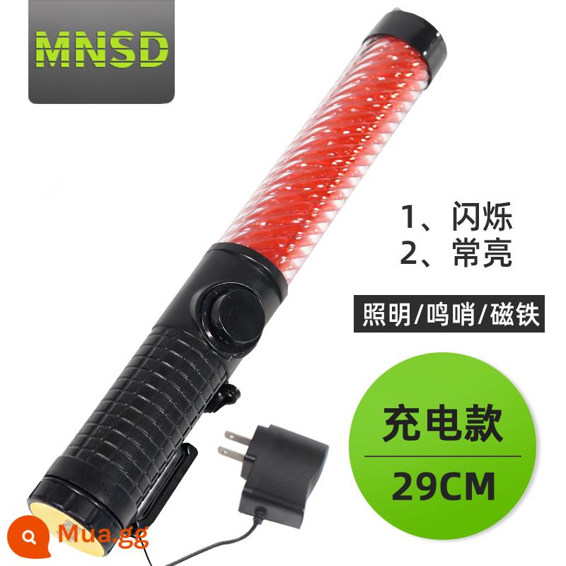 Thanh huỳnh quang dùi cui đường MNSD thanh đèn led / gậy cứu sinh / dùi cui cảnh báo có còi và còi - 290 màu đỏ (model có thể sạc lại)