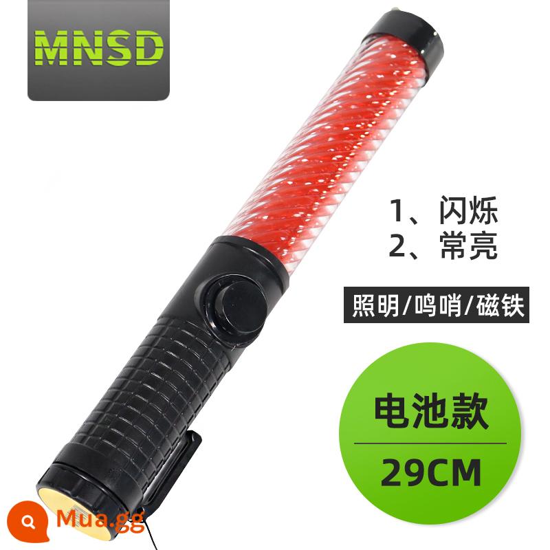 Thanh huỳnh quang dùi cui đường MNSD thanh đèn led / gậy cứu sinh / dùi cui cảnh báo có còi và còi - 290 màu đỏ (kiểu pin)