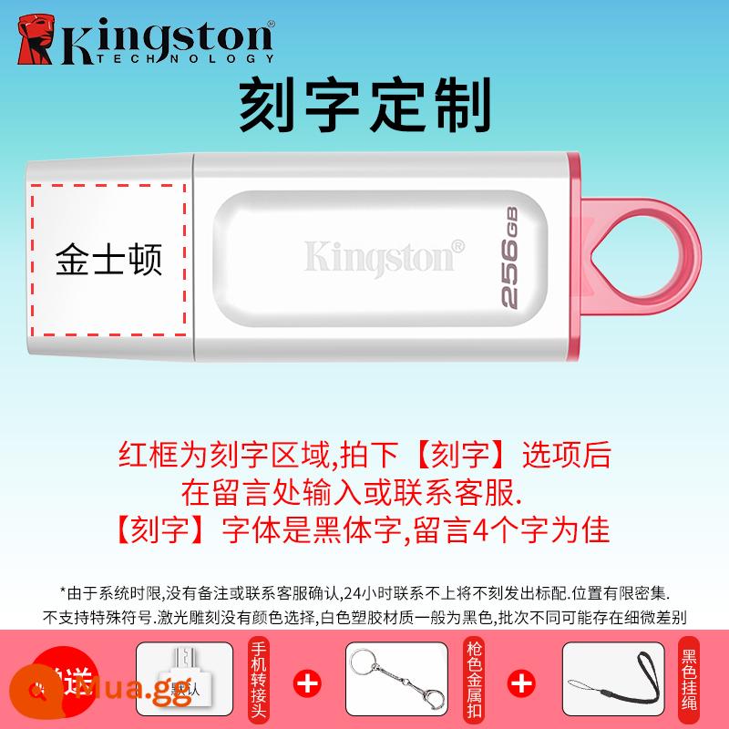 Ổ đĩa flash Kingston 32g tải trên ô tô dung lượng lớn điện thoại di động máy tính cổng typec hàng đầu chính hãng DTX store ổ đĩa flash USB chính hãng - DTX trắng/256G+[Khắc tùy chỉnh]/Vui lòng để lại tin nhắn với nội dung bạn cần khắc