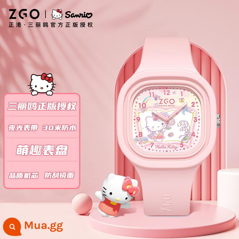 Đồng hồ Sanrio Melody nữ, bé gái, học sinh tiểu học, đồng hồ điện tử bé gái, quà tặng sinh nhật - [Sanrio chính hãng] Model 887HelloB - Bao bì hộp thiếc màu hồng