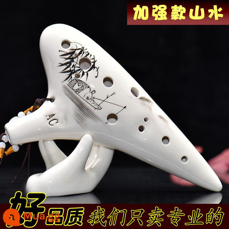 Ocarina 12 lỗ đơn giản dành cho người mới bắt đầu 12 lỗ ac alto C chuyên nghiệp 6 Nhạc cụ học sinh sáo Taoshan 46 - Shanshui [Nâng cao cho người mới bắt đầu] với túi dây buộc hướng dẫn