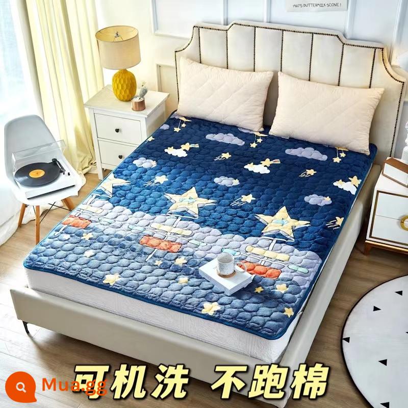 Dày flannel nệm nhà đôi tatami mat ký túc xá sinh viên giường đơn sàn nệm chăn - Ngôi Sao [Flannel]